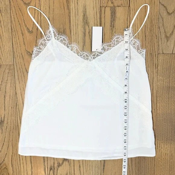 NWT LUSH Women’s White Lace Trim Cami Top Size Small - Picture 9 of 12
